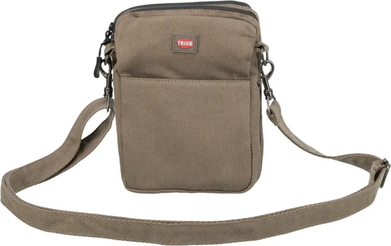Leckerlibeutel in Cord-Optik mit mehreren Taschen und Schultergurt